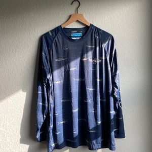 Fishing Life Sunproof Long Sleeve Dark Blue Large - New